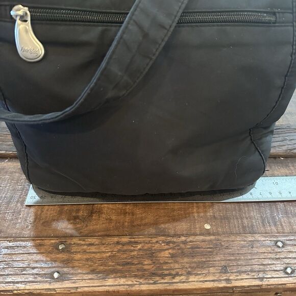 Ameribag Black Nylon Catskill Shoulder Bag Purse Adjustable Strap - Picture 7 of 9